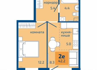 Продам двухкомнатную квартиру, 42.2 м2, Пермь