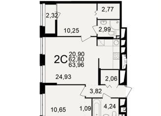 Продам 2-ком. квартиру, 64 м2, Рязань