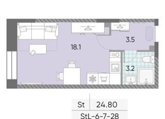 Продам квартиру студию, 24.8 м2, Москва, ЖК Зиларт, 18/19/27, метро ЗИЛ