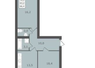 Продажа 2-ком. квартиры, 66.4 м2, Геленджик, улица Рыбникова, 5