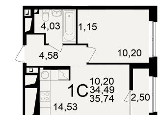 Продам 2-ком. квартиру, 35.7 м2, Рязань