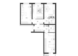 Трехкомнатная квартира на продажу, 89.8 м2, Воронеж, улица Загоровского, 5/1