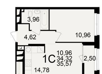 Продается 2-ком. квартира, 35.6 м2, Рязань
