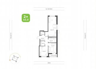 Продается 2-комнатная квартира, 67.2 м2, Татарстан