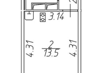 Продается квартира студия, 21 м2, Мурино, ЖК Лампо, Екатерининская улица, 11