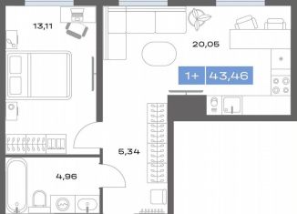 Продажа 1-комнатной квартиры, 43.5 м2, Тюмень, Таёжная улица, 12