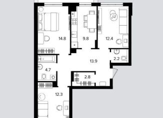 3-ком. квартира на продажу, 72.8 м2, Республика Башкортостан, Лесная улица