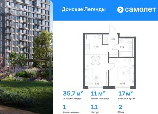 Продажа 1-комнатной квартиры, 35.7 м2, Ростов-на-Дону