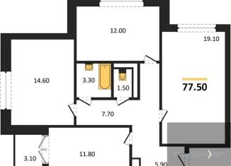 Продаю трехкомнатную квартиру, 77.5 м2, Воронеж, улица Полковника Богомолова, 1Т