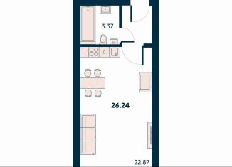 Продажа квартиры студии, 26.2 м2, поселок городского типа Заозерное