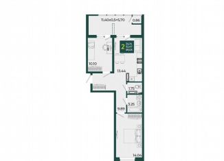 Продам двухкомнатную квартиру, 59 м2, Краснодар, микрорайон Образцово