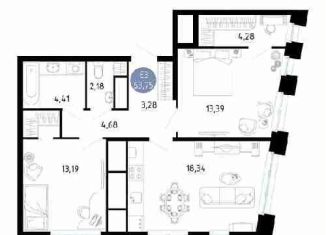 Продам двухкомнатную квартиру, 63.8 м2, Рязань