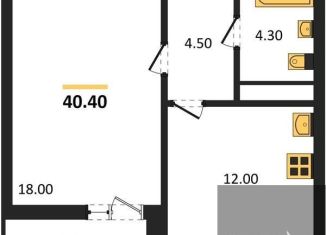 1-ком. квартира на продажу, 40.4 м2, Воронеж