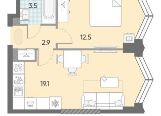 Продаю 1-комнатную квартиру, 38 м2, Москва, ЖК Зиларт, 21/22, метро ЗИЛ