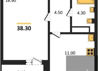 Продам 1-комнатную квартиру, 38.3 м2, Воронеж