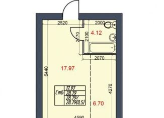 Продам квартиру студию, 28.8 м2, Череповец, Октябрьский проспект, 98