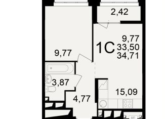 Продам 2-ком. квартиру, 34.7 м2, Рязань