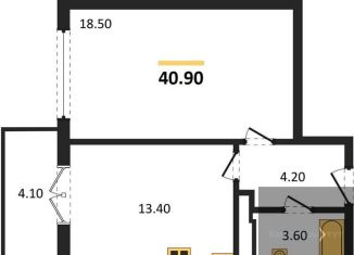 Продаю однокомнатную квартиру, 40.9 м2, Воронеж, улица Полковника Богомолова, 1Т