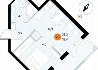 Продаю 1-комнатную квартиру, 38 м2, поселок городского типа Заозерное, улица Аллея Дружбы, 10А
