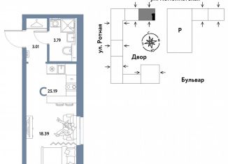 Продается квартира студия, 25.2 м2, Екатеринбург, Ленинский район