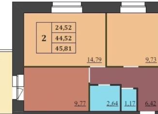 Двухкомнатная квартира на продажу, 45.8 м2, Ярославль, Ленинградский проспект, 25