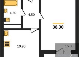 Продам 1-комнатную квартиру, 38.3 м2, Воронеж