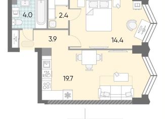 Продаю 1-комнатную квартиру, 44.4 м2, Москва, ЖК Зиларт, 21/22, метро ЗИЛ