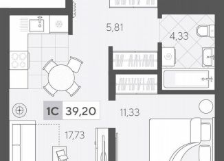 Продается 1-комнатная квартира, 39.2 м2, Тюмень, улица Сергея Корепанова, 34