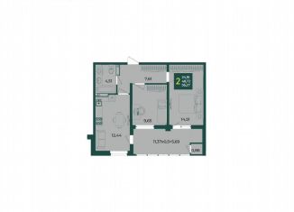 Продаю 2-ком. квартиру, 55.3 м2, Краснодар, микрорайон Образцово