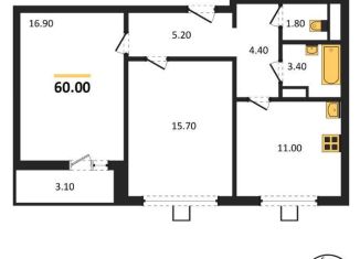 Продам двухкомнатную квартиру, 60 м2, Воронеж, Ленинградская улица, 30