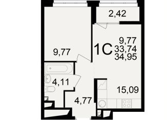 2-комнатная квартира на продажу, 35 м2, Рязань