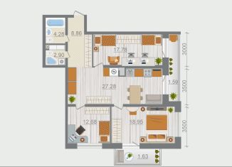 Продам трехкомнатную квартиру, 96 м2, деревня Разбегаево, квартал Эко Гармония, 5