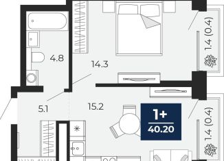 Продаю однокомнатную квартиру, 40.2 м2, Тюмень, Ленинский округ