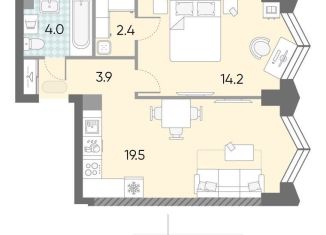 1-ком. квартира на продажу, 44 м2, Москва, ЖК Зиларт, 21/22, метро ЗИЛ