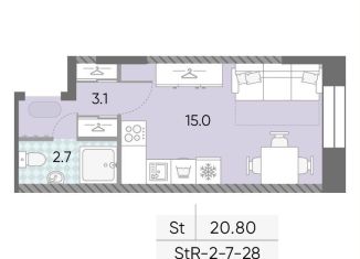 Продается квартира студия, 20.8 м2, Москва, ЖК Зиларт, 18/19/27, метро ЗИЛ