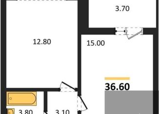 Продается однокомнатная квартира, 36.6 м2, Воронеж