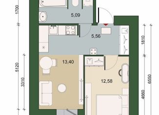 Продаю 1-ком. квартиру, 38.2 м2, городской посёлок Новоселье, ЖК Уютный, Адмиралтейская улица, 6