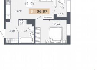 1-комнатная квартира на продажу, 37 м2, Санкт-Петербург, Московское шоссе, 13ВА, ЖК Звёзды Столиц