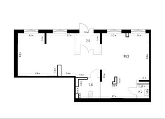 Продаю помещение свободного назначения, 108.4 м2, Москва, жилой комплекс Мичуринский Парк, 4.3, ЗАО