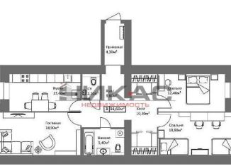 Продается 3-ком. квартира, 95.1 м2, Ярославль, Старая Костромская улица, 6