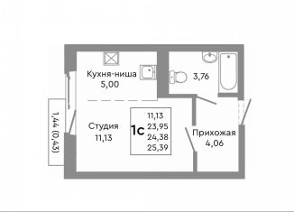 Продается 1-ком. квартира, 24.4 м2, Челябинск
