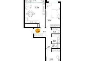 Продается двухкомнатная квартира, 70 м2, Рязань, улица Земнухова, 2