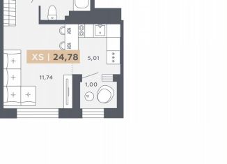 Квартира на продажу студия, 24.8 м2, Санкт-Петербург, Московское шоссе, 13ВА, ЖК Звёзды Столиц