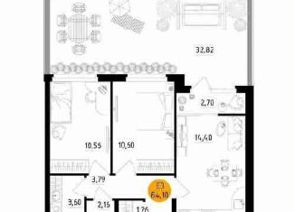 Продается 2-ком. квартира, 84.1 м2, Рязань, улица Земнухова, 2