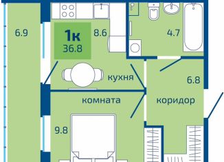 Продается 1-ком. квартира, 36.8 м2, Пермь