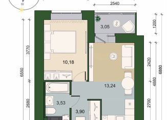 Продается однокомнатная квартира, 32.4 м2, городской посёлок Новоселье, ЖК Уютный, Адмиралтейская улица, 6