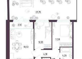 Продам 2-ком. квартиру, 85.6 м2, Рязань