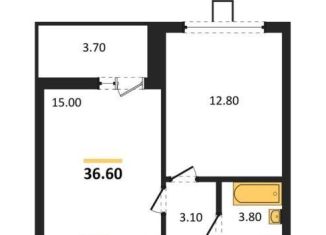Продаю однокомнатную квартиру, 36.6 м2, Воронеж