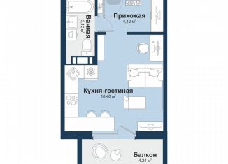 Продаю квартиру студию, 25.8 м2, посёлок Западный, Береговая улица, 3