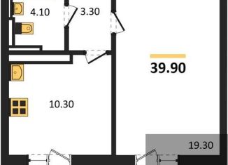 1-комнатная квартира на продажу, 39.9 м2, Воронеж